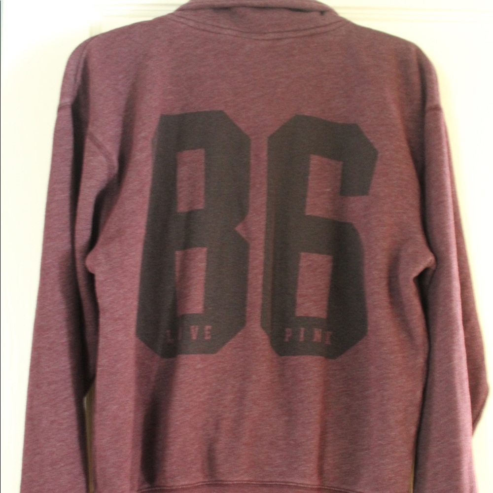 PINK: Maroon Half Zip Up - Picture 2 of 2